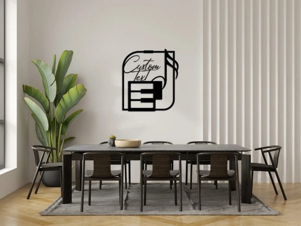 Piano And Notes Metal Art Custom Text Metal Sign Modern Home Decoration Gift for Music Lover