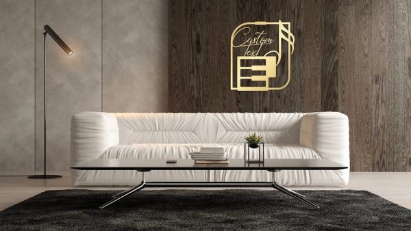 Piano And Notes Metal Art Custom Text Metal Sign Modern Home Decoration Gift for Music Lover