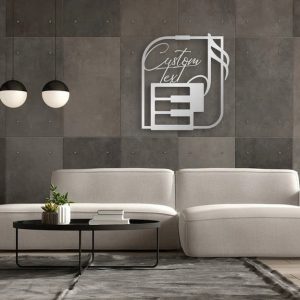 Piano And Notes Metal Art Custom Text Metal Sign Modern Home Decoration Gift for Music Lover 3