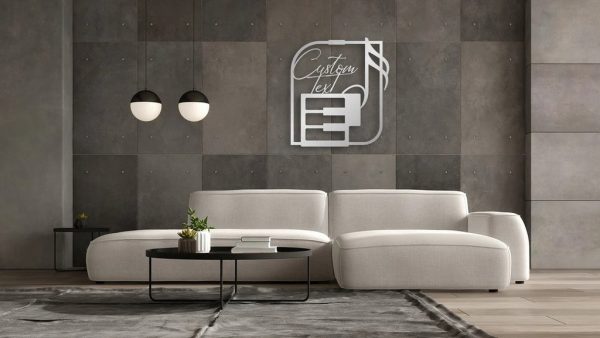 Piano And Notes Metal Art Custom Text Metal Sign Modern Home Decoration Gift for Music Lover