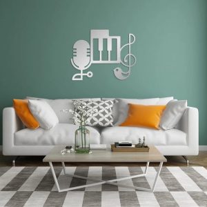 Piano and Notes Music Metal Art Laser Cut Metal Sign Music Wall Decorations 3