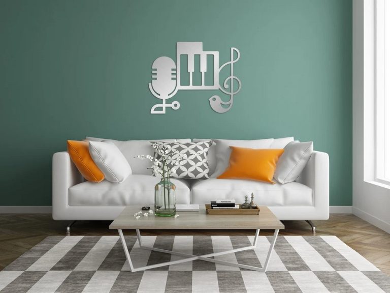 Piano and Notes Music Metal Art Laser Cut Metal Sign Music Wall