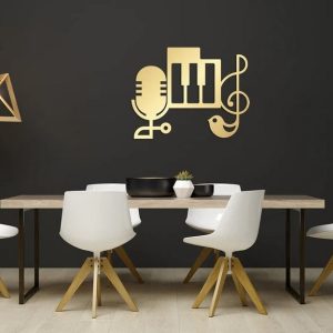 Piano and Notes Music Metal Art Laser Cut Metal Sign Music Wall Decorations 4