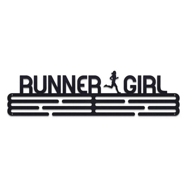 Runner Girl Medal Hanger Display Wall Rack Frame With 12 Hooks Gift for Women