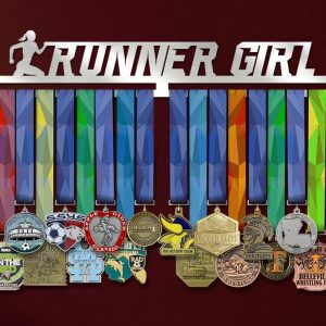 Runner Girl Medal Hanger Display Wall Rack Frame for Wome Running Lover 1