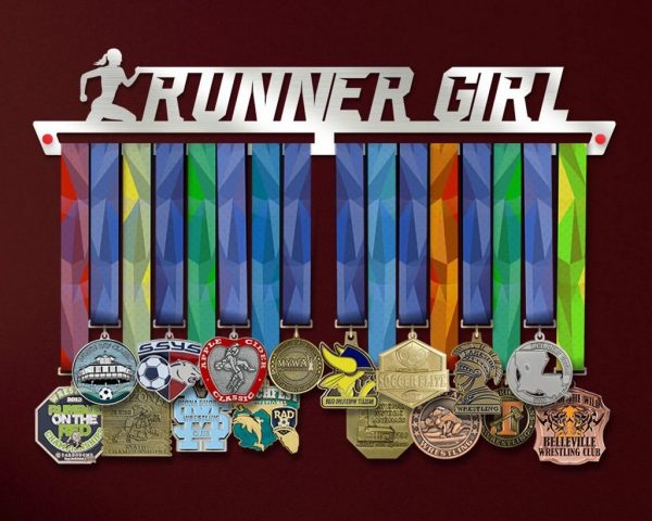 Runner Girl Medal Hanger Display Wall Rack Frame for Wome, Running Lover