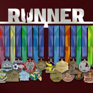 Runner Medal Hanger Display Wall Rack Frame for Athlete, Running Lover