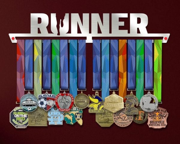 Runner Medal Hanger Display Wall Rack Frame for Athlete, Running Lover