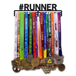 Runner Medal Hanger Holder Display Wall Rack Frame With 12 Hooks For Running Lover 4