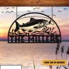 Salmon Fishing Sign Fish Art Metal