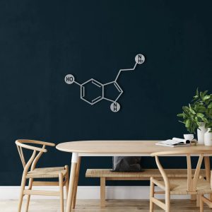 Serotonin Molecule Metal Wall Art Laser Cut Metal Sign Science Art Chemistry Art Decor for Room 2