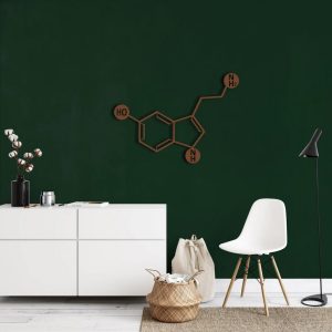 Serotonin Molecule Metal Wall Art Laser Cut Metal Sign Science Art Chemistry Art Decor for Room 4