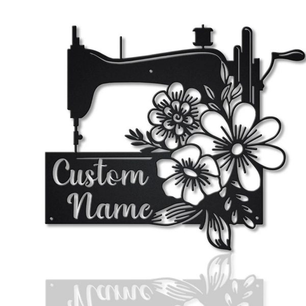 Sewing Machine Signs Personalized Metal Name Sign Sewing Room Decor Gifts For Sewers