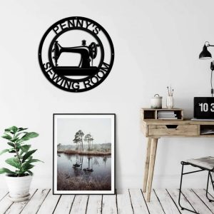 Sewing Machine Signs Personalized Metal Name Sign Ideas For A Sewing Room Decoration