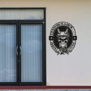 Skull Tattoo Personalized Metal Signs Custom Name Tattoo Studio Sign Decor 3