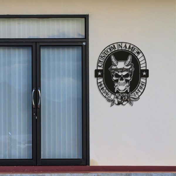 Skull Tattoo Personalized Metal Signs Custom Name Tattoo Studio Sign Decor