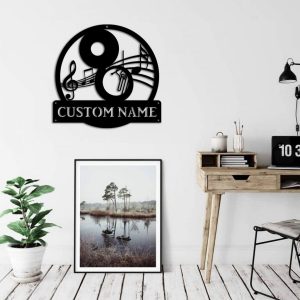 Sousaphone Metal Art Personalized Metal Name Signs Music Room Decor Musical Instrument Gift
