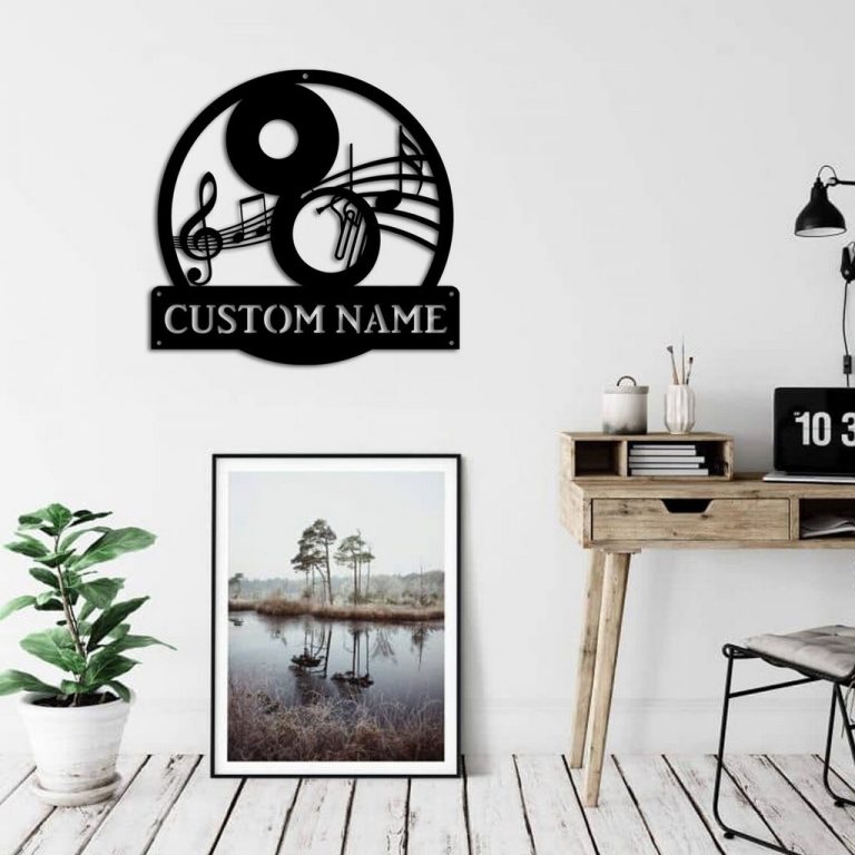 Sousaphone Metal Art Personalized Metal Name Signs Music Room Decor