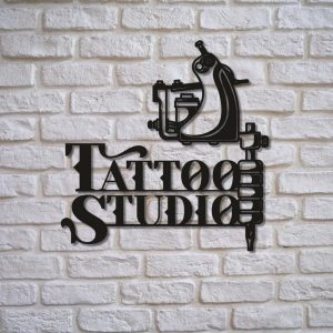 Tattoo Metal Wall Art Custom Laser Cut Metal Signs Decor Tattoo Studio 1