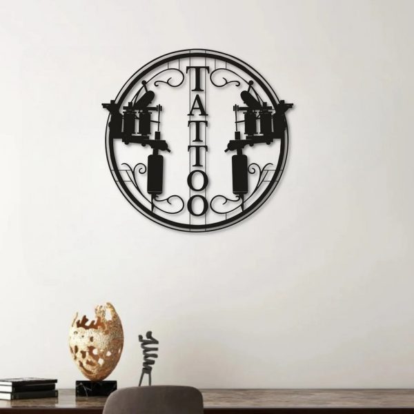 Tattoo Metal Wall Art Laser Cut Metal Signs Gift for Tattoo Artist Tattoo Studio Decor