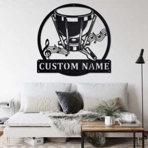 Timpani Drum Metal Art Personalized Metal Name Sign Music Room Decor Gifts for Drum Lover 2