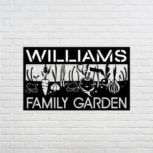 Vegetables Custom Name Family Garden Metal Sign 1