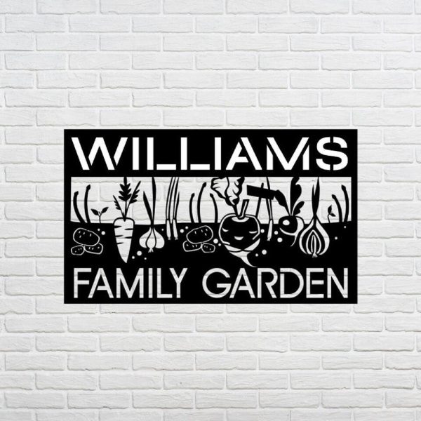Vegetables Custom Name Family Garden Metal Sign
