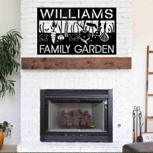 Vegetables Custom Name Family Garden Metal Sign 2