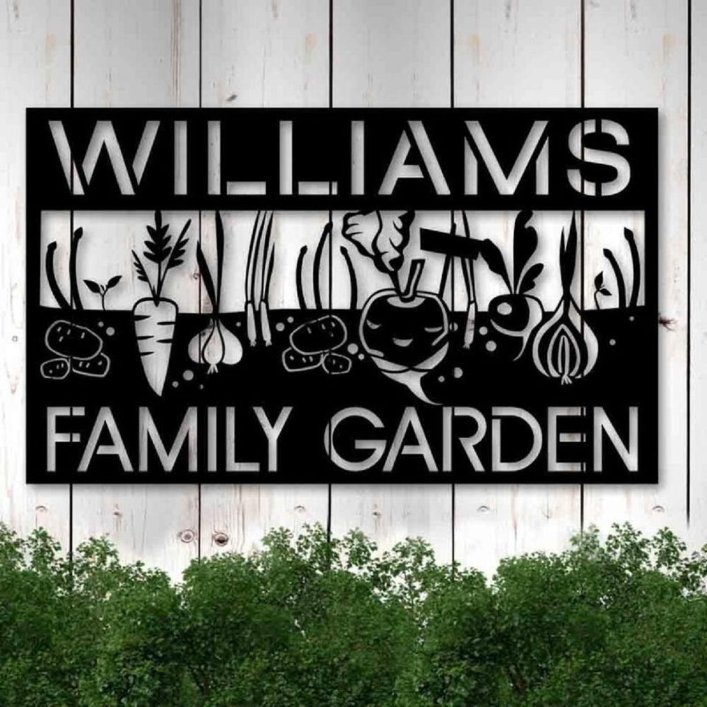 Vegetables Custom Name Family personalised garden signs