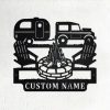 Vintage Trailer Metal Wall Art Personalized Metal Name Sign Camping Campfire Signs Decor Home Outdoor 1