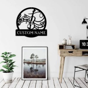 Violin Metal Art Personalized Metal Name Signs Music Room Decor Gift for Violin Lover 2