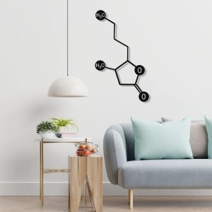 Whiskey Molecule Metal Wall Art Laser Cut Metal Sign Biology Chemistry Art Decor for Room