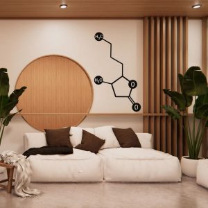 Whiskey Molecule Metal Wall Art Laser Cut Metal Sign Biology Chemistry Art Decor for Room 3