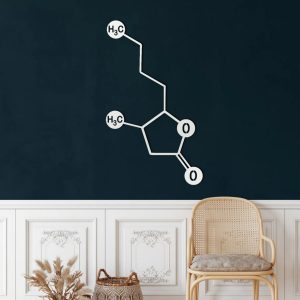 Whiskey Molecule Metal Wall Art Laser Cut Metal Sign Biology Chemistry Art Decor for Room 4