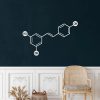 Wine Molecule Metal Wall Art Laser Cut Metal Sign Biology Chemistry Art Decor for Room 3