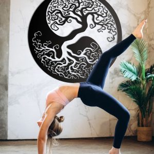 Ying Yang Tree Of Life Metal Art Laser Cut Metal Sign Wall Decor Room Gift for Yoga Lover