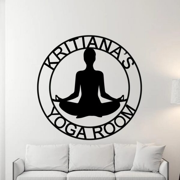 Yoga Girl Personalized Metal Name Sign Yoga Studio Decor Gift for Women