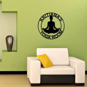 Yoga Girl Personalized Metal Name Sign Yoga Studio Decor Gift for Women
