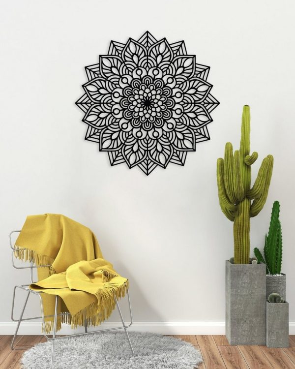 Zen Mandala Metal Wall Art Laser Cut Metal Signs Decor Home Gift for Yoga Lover