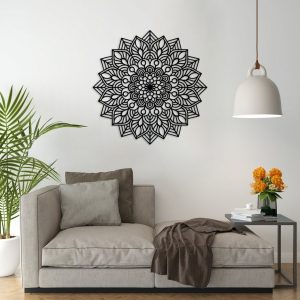 Zen Mandala Metal Wall Art Laser Cut Metal Signs Decor Home Gift for Yoga Lover