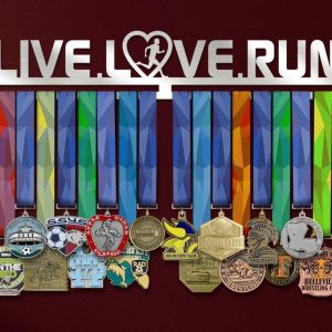 Live Love Run Inspirational Medal Hanger Display Wall Rack Frame for Runner