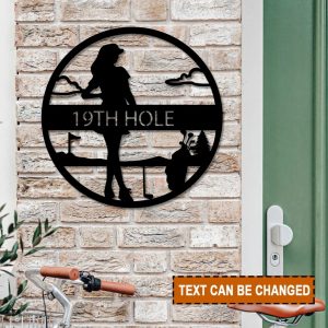 19th Hole Women’s Golf Metal Sign Wall Art Decor Gift for Golfer