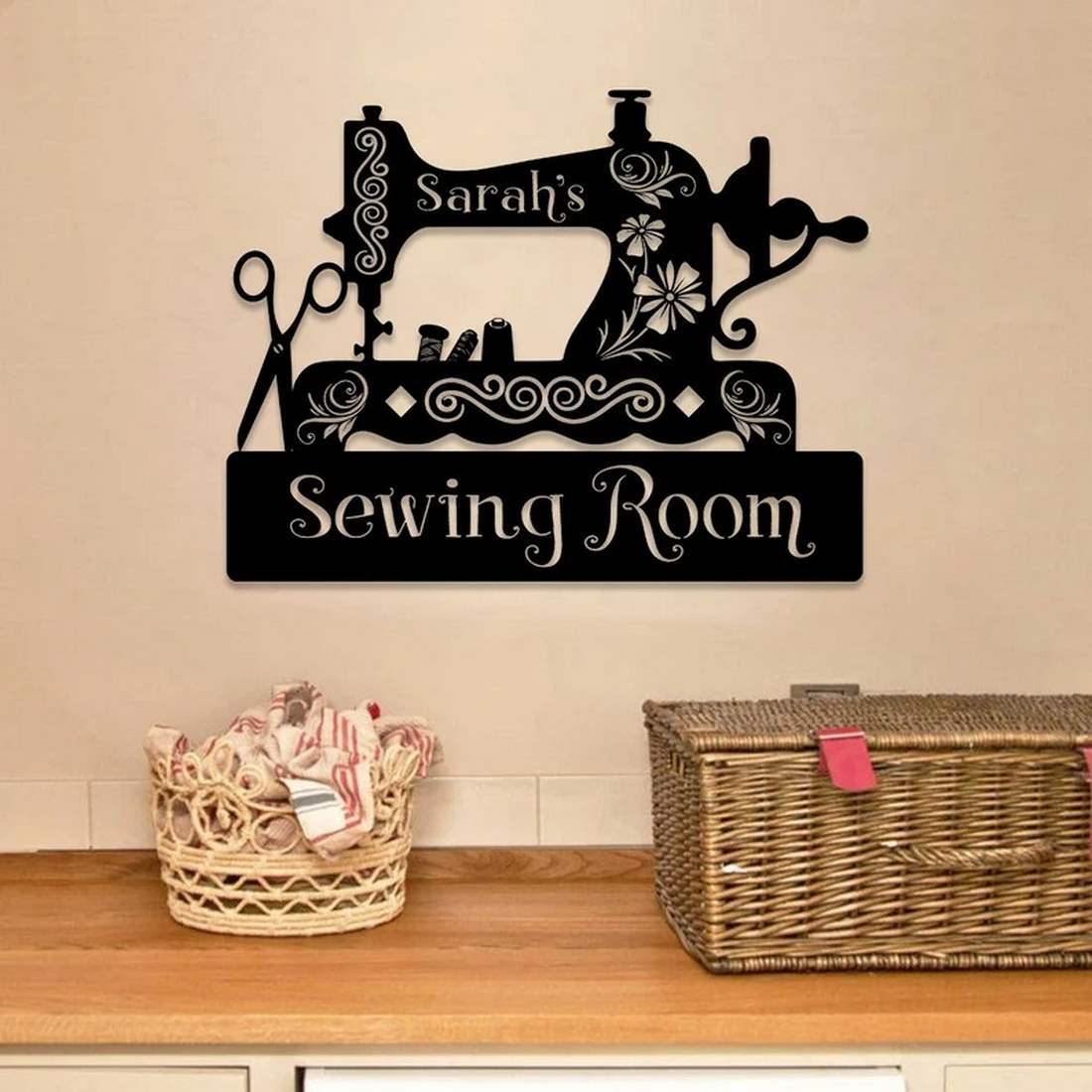 Custom Sewing Metal Sign, Sewing Metal Wall Art, Sewing Room Sign,  Personalized Sewer Name Sign, Sewing Room Decor, Gift for Grandma Mom,  Custom Metal