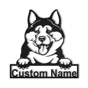 Akita Inu Dog Metal Art Personalized Metal Name Sign Decor Home Gift for Dog Lover