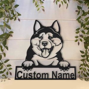 Akita Inu Dog Metal Art Personalized Metal Name Sign Decor Home Gift for Dog Lover