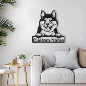 Akita Inu Dog Metal Art Personalized Metal Name Sign Decor Home Gift for Dog Lover 3