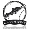 Alaska Salmon Fish Metal Art Personalized Metal Name Sign Decor Home Fishing Gift for Fisherman 1