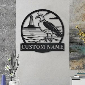 Albatross Bird Metal Art Personalized Metal Name Sign Decor Home Gift for Animal Lover