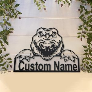 Alligator Metal Art Personalized Metal Name Sign Decor Home Gift for Animal Lover