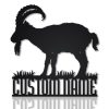 Alpine Ibex Goat Metal Art Personalized Metal Name Sign Decor Home Gift for Animal Lover 1